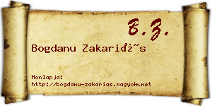 Bogdanu Zakariás névjegykártya